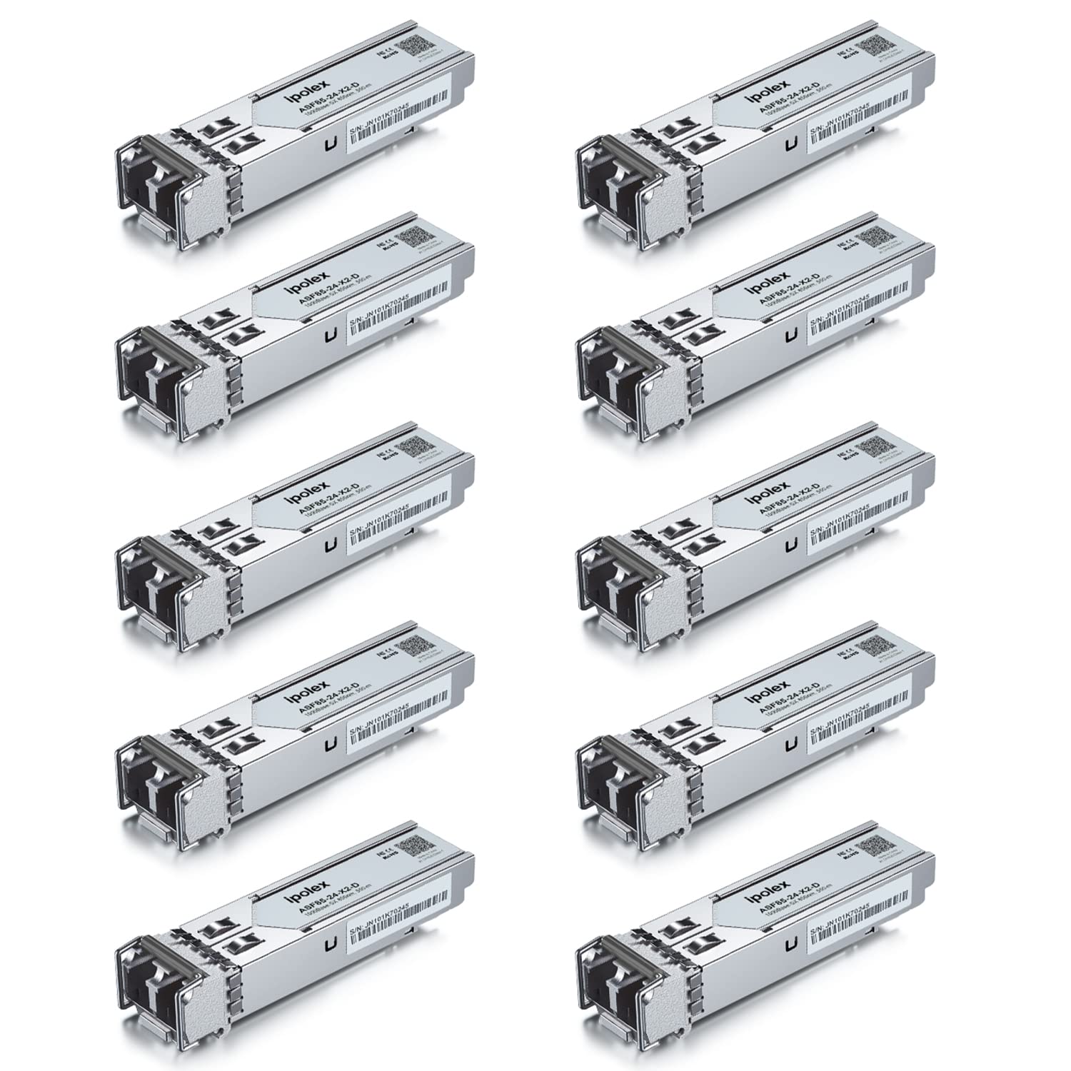 ipolex Gigabit SFP Multi-Mode 1000Base-SX Transceiver Module for Cisco GLC-SX-MMD, Ubiquiti, Netgear, D-Link, Supermicro, Mikrotik (MMF, 850nm, 550-Meter, LC, DDM)