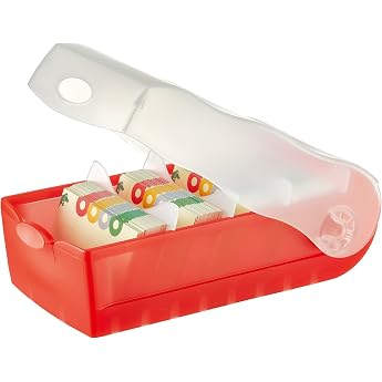 Han Croco Flashcard Box to Learn Vocabulary Easily 5-Compartment Learning System DIN A7 Index Card Box for 900 Cards Incl. 5 Support Plates 100 Flashcards Learning Box 997-617 Translucent/Red