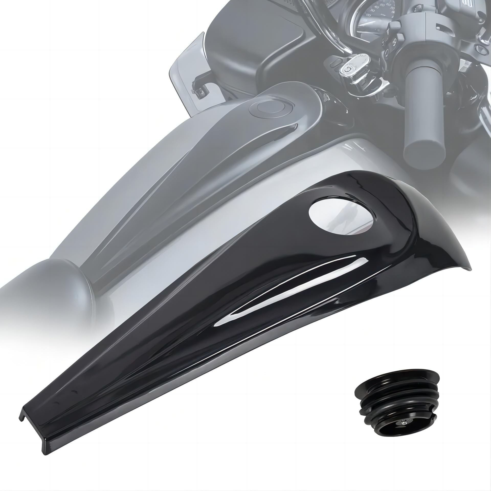 Glanz Schwarz Tank Dash Konsole Pop Up Tankdeckel Abdeckung Fit Für Harley Touring 2008-2023