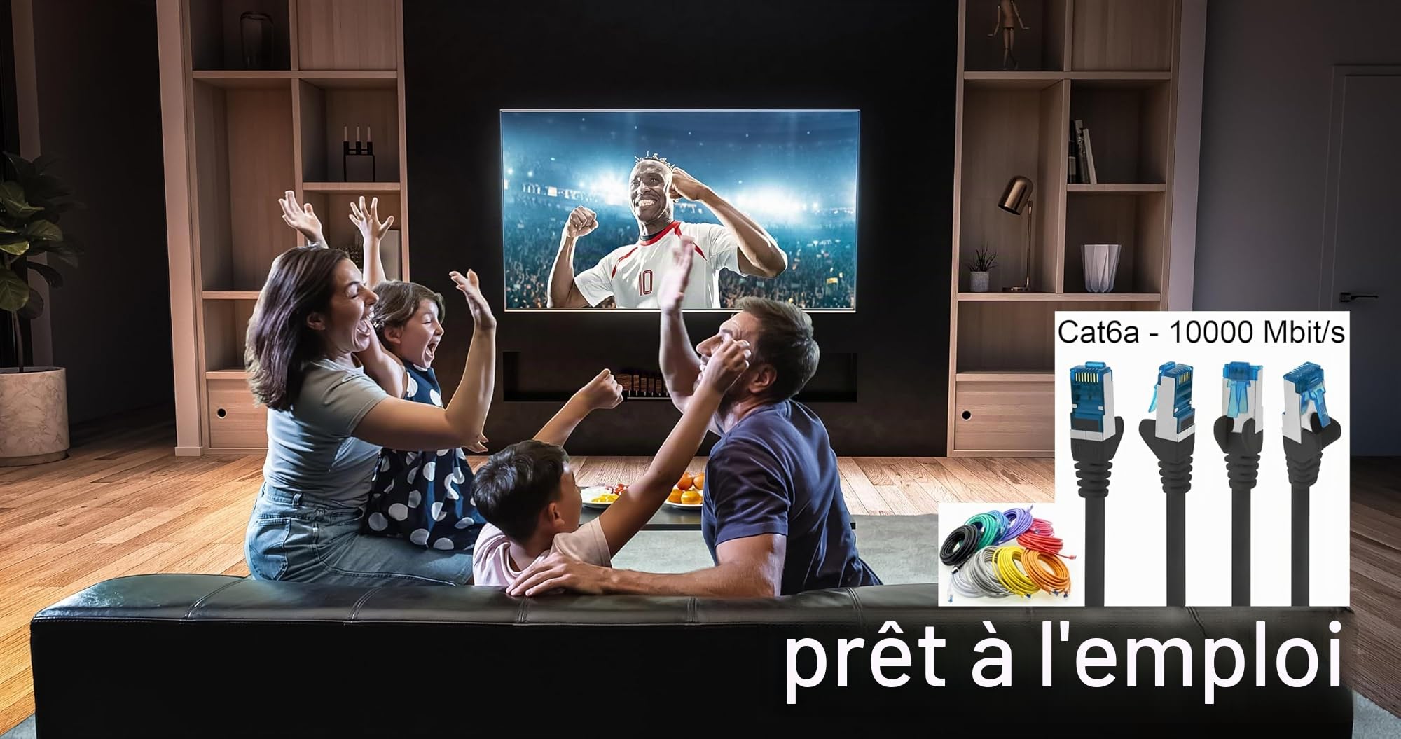 1aTTack.de Câble réseau CAT6a Cat6 Cat6 1,5 m 10 Gbit/s | Blanc - 10 pièces | CAT 6a | S-FTP | Double blindage