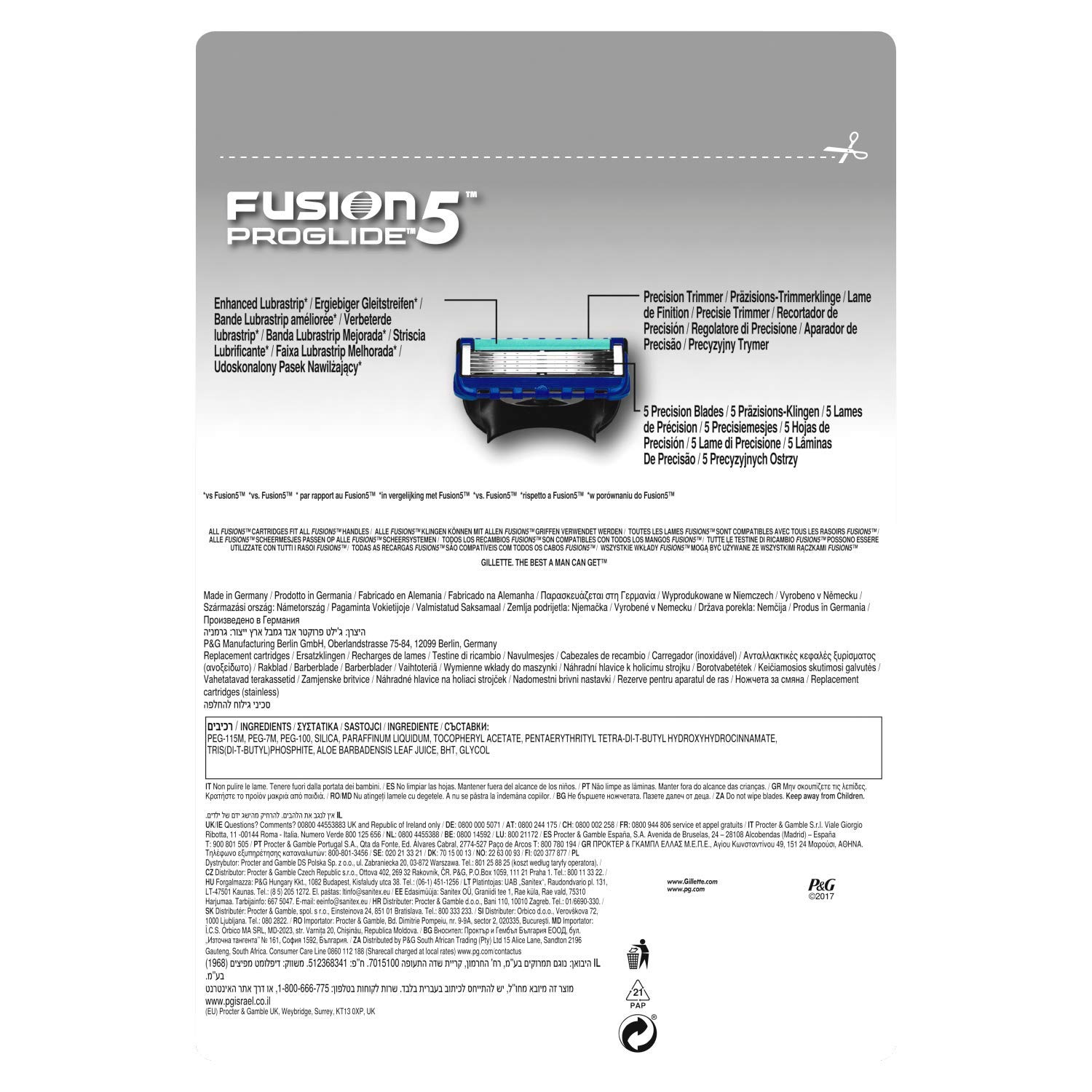 Gilette Fusion5 ProGlide Rasierklingen, 10 Stück