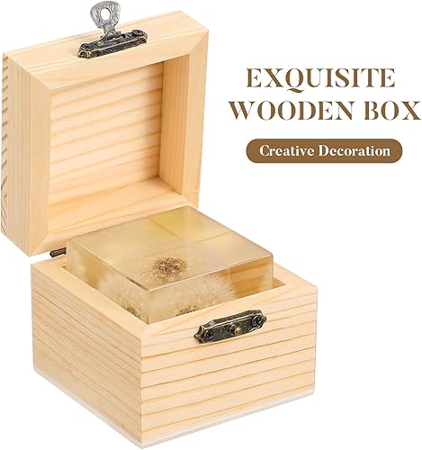 Miniatura 3 de ARTIBETTER Estatua de espécimen de hojaldre real de diente de león 3D en cubo de cristal de cristal, adorno de escritorio, decoración Fengshui para