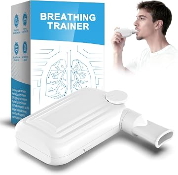 Breathing Exercise Device for Lungs, Non-Measuring Exerciser, Effective Lung Trainer and Breathing Trainer with 6 Adjustable Levels, Portable Mucus Clearance Device to Improve Breathing and Health