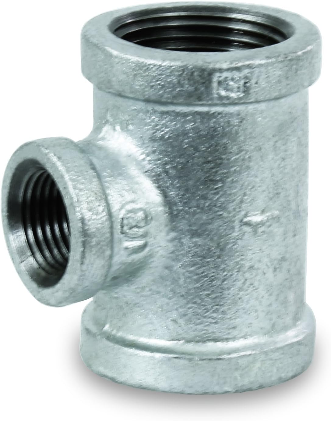 HYSU1121 1-1/2 x 1-1/4 High Pressure Galvanized Malleable Reducing Tee with Female Threaded Fitting, 1-1/2 in. x 1-1/4 in
