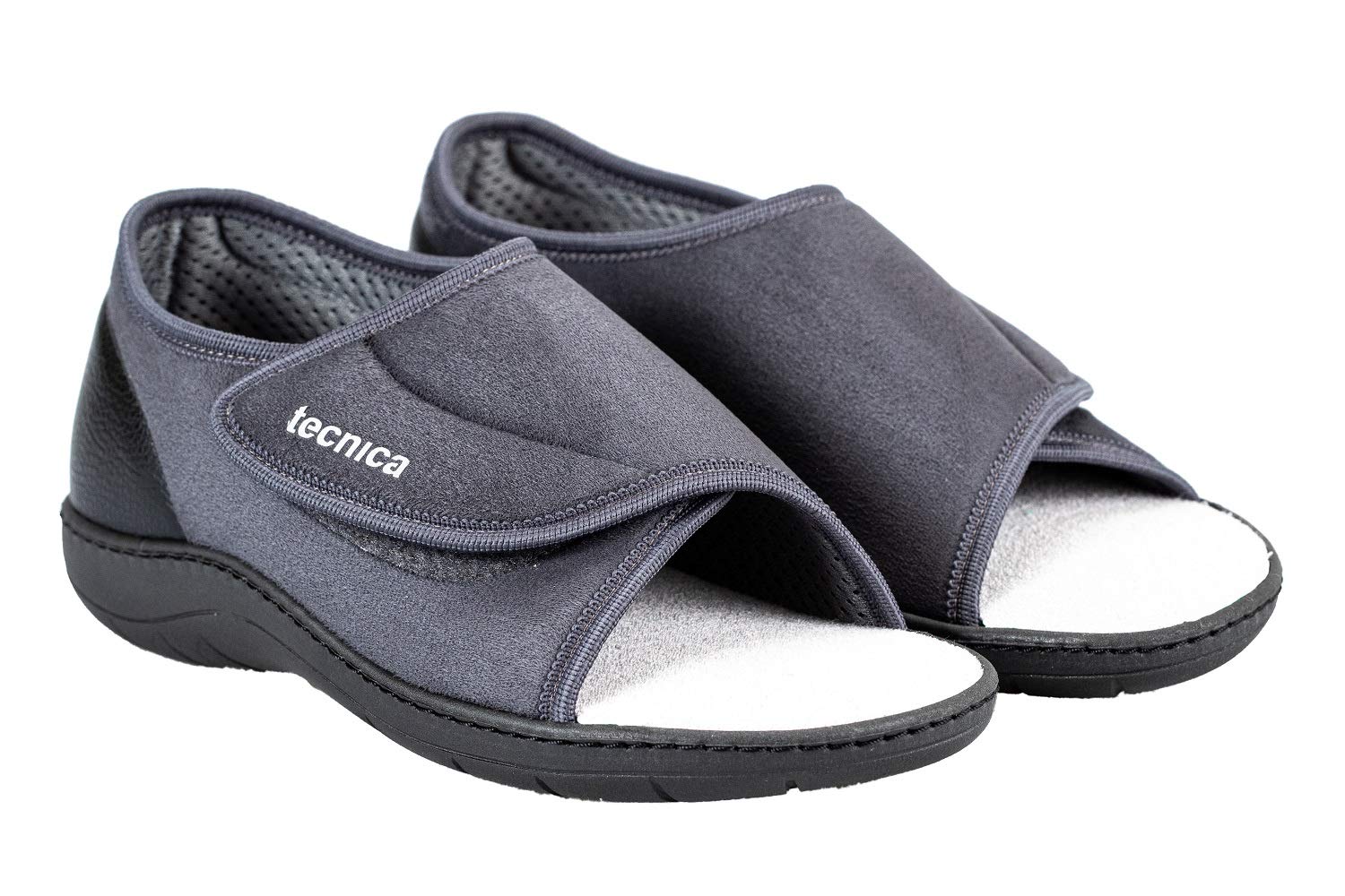 EXTRO STYLE - Scarpe Ortopediche Tecnica 4T, per Piedi Fasciati e Lunghe Guarigioni, Scarpe Antiscivolo Donna e Uomo con Tomaia in Microfibra e Pianta Larga, Plantare Estraibile, Grigio