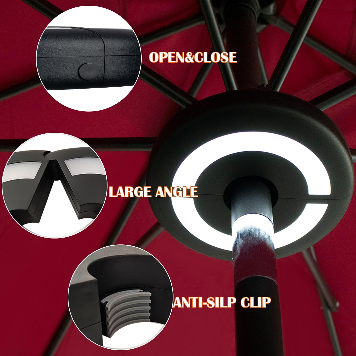 Luces Para Sombrilla De Exterior Recargables - Impermeables, Modos Ajustables, Para Jardín, Terraza O Camping