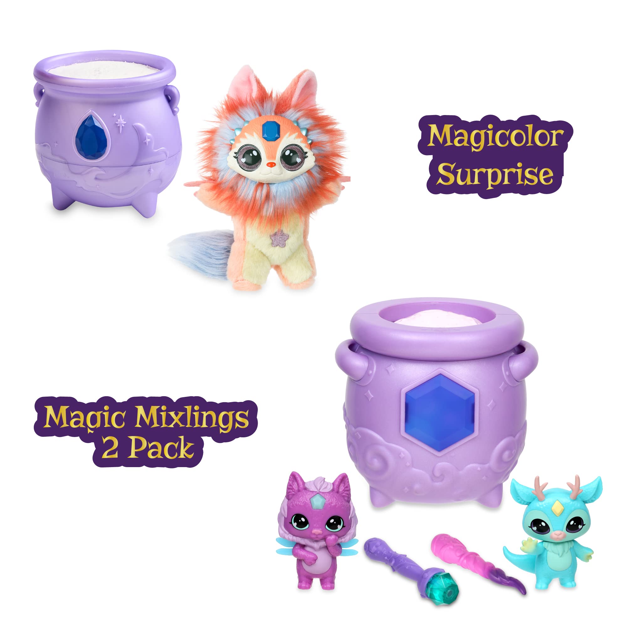 Magic Mixies Magicolor Surprise, calderón de tamaño Mediano, Juguete de Magia, poción mágica, con un Peluche Mixie, 6 Modelos para coleccionar, a Partir de 5 años, Famosa (MGX08000)