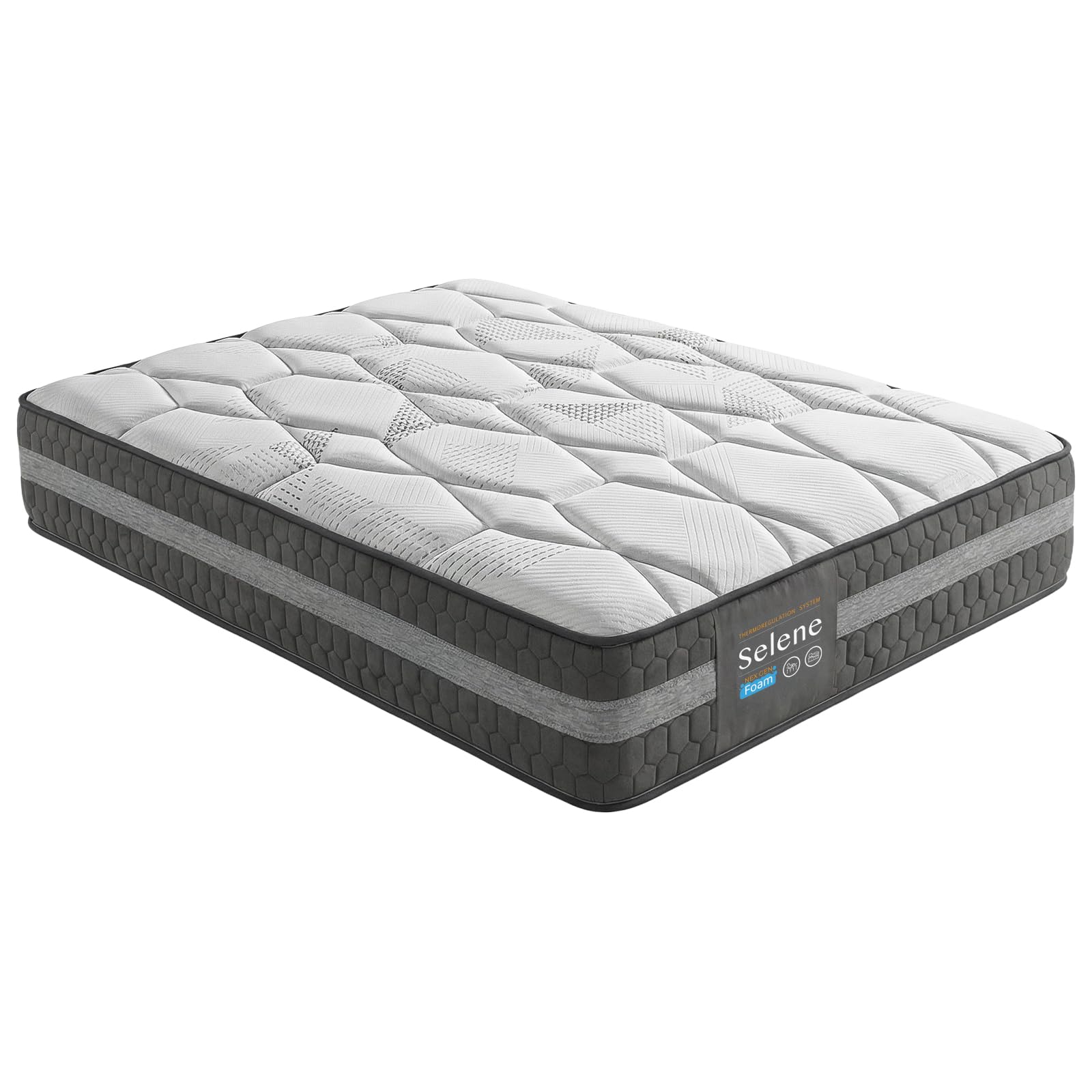 Duérmete Online - Colchón Viscoelástico Selene, Confort Óptimo, Soporte Ergonómico para la Espalda, Altura 30 cm, Alta Firmeza, Antiácaros, Antibacteriano e Hipoalergénico 90 x 200