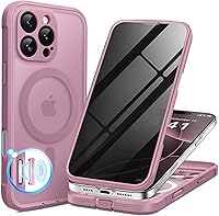 Vista 35 de BERFY Funda para iPhone 16 Pro, compatible con MagSafe, protector de pantalla de vidrio templado 9H integrado y protección de cámara, funda