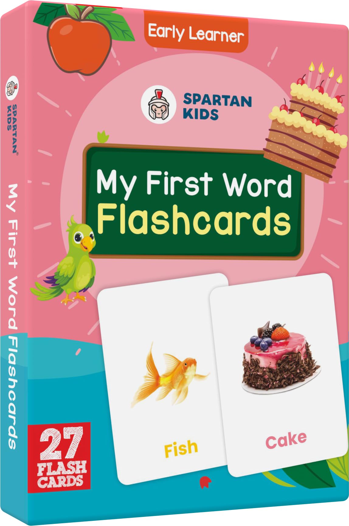 SPARTAN KIDS My First Word Flash Cards for Kids | 27 Early Learning Flash Cards Easy & Fun Way of Learning 1 Year to 6 Years Babies, for Language_Skills