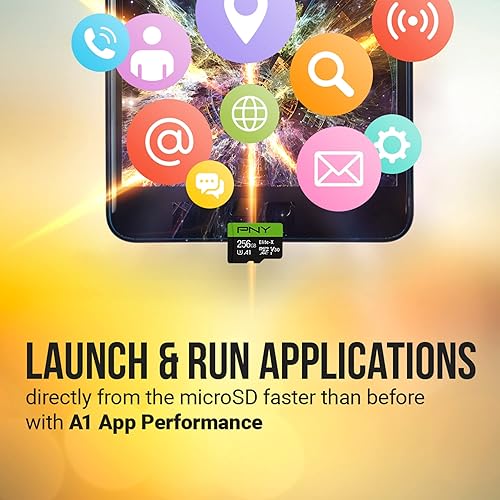 Miniatura 5 de PNY Tarjeta de memoria flash microSDXC Elite-X Class 10 U3 V30 de 256 GB, 100 MBs, clase 10, U3, V30, A1, 4K UHD, Full HD, UHS-I, Micro SD