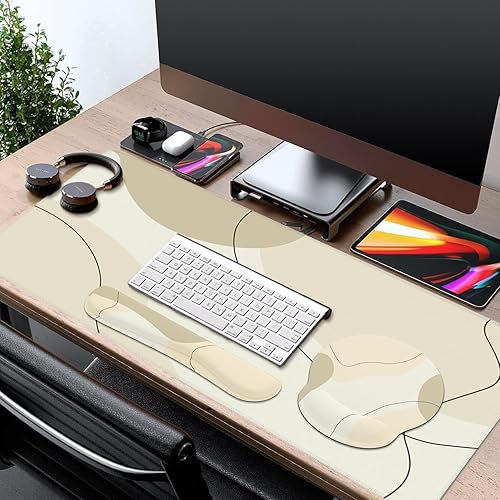 Miniatura 7 de iCasso Juego de soporte de muñeca grande para videojuegos, alfombrilla de escritorio, alfombrilla de mouse 4 en 1 XXL + reposamuñecas para