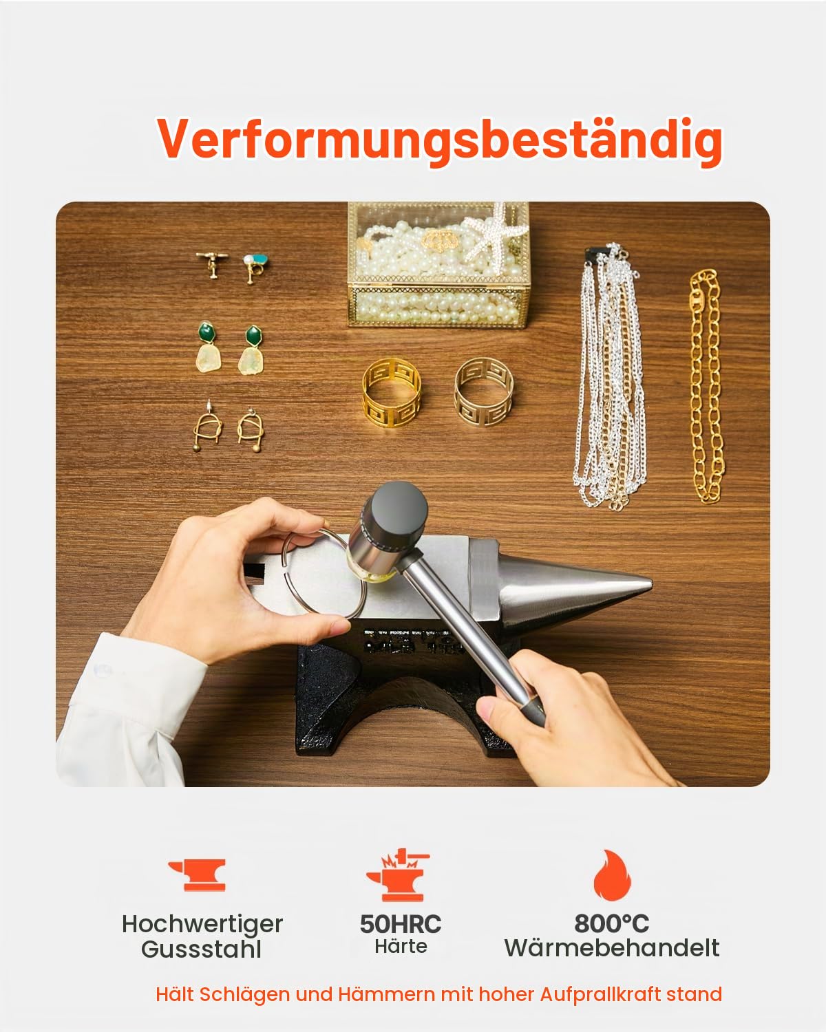 VEVOR Einzelhornamboss schwerer Amboss aus Gussstahl 11 kg robuster runder Hornamboss mit hoher Härte & stabiler Basis, Metallbearbeitungswerkzeug zum Biegen Formen Verdrehen von Metall