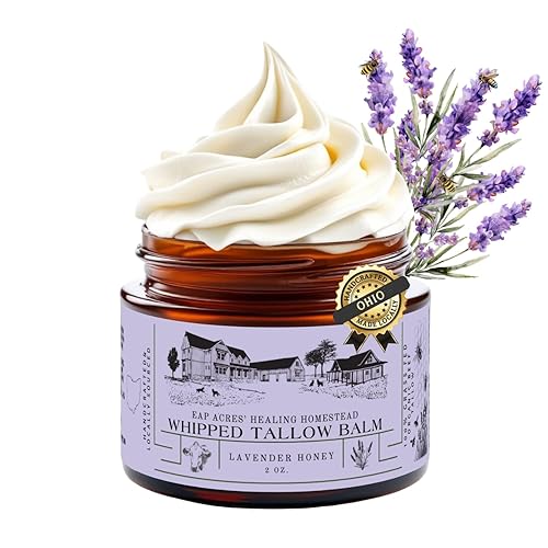 100% Grass-Fed Lavender infused Whipped Tallow Balm-Organic Raw Manuka Honey