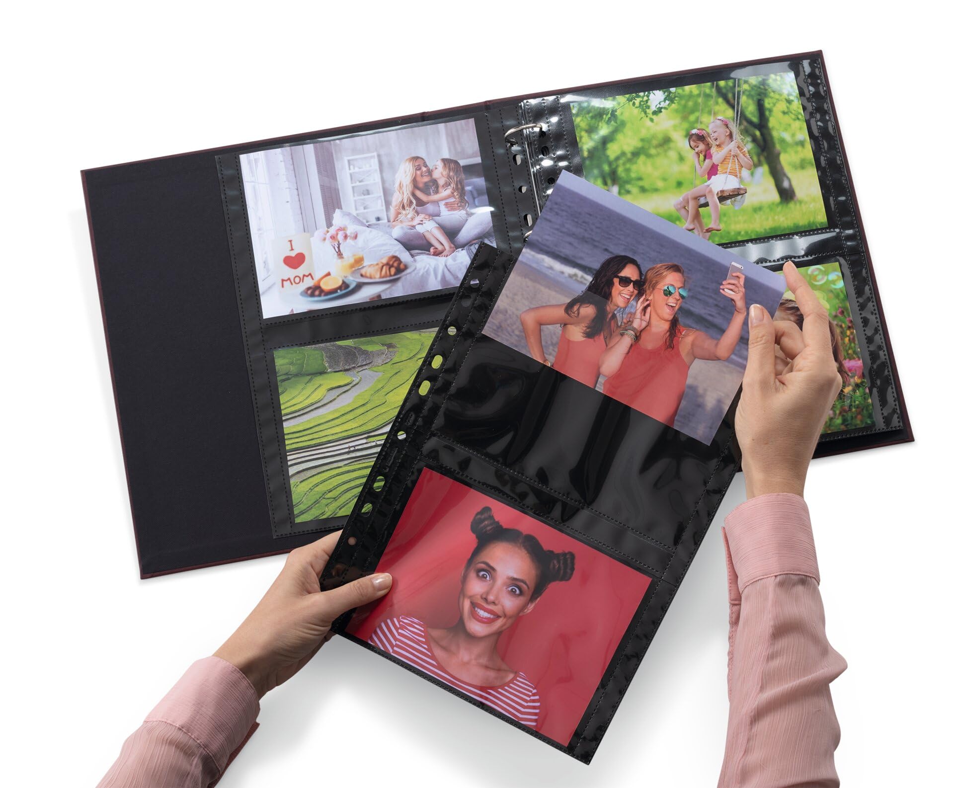 HERMA 7718 Fundas para fotos para carpetas, 250 unidades, 13 x 18 cm horizontal, 2 compartimentos divididos, se pueden equipar por ambos lados, fundas para fotos fotográficas, fundas para tarjetas