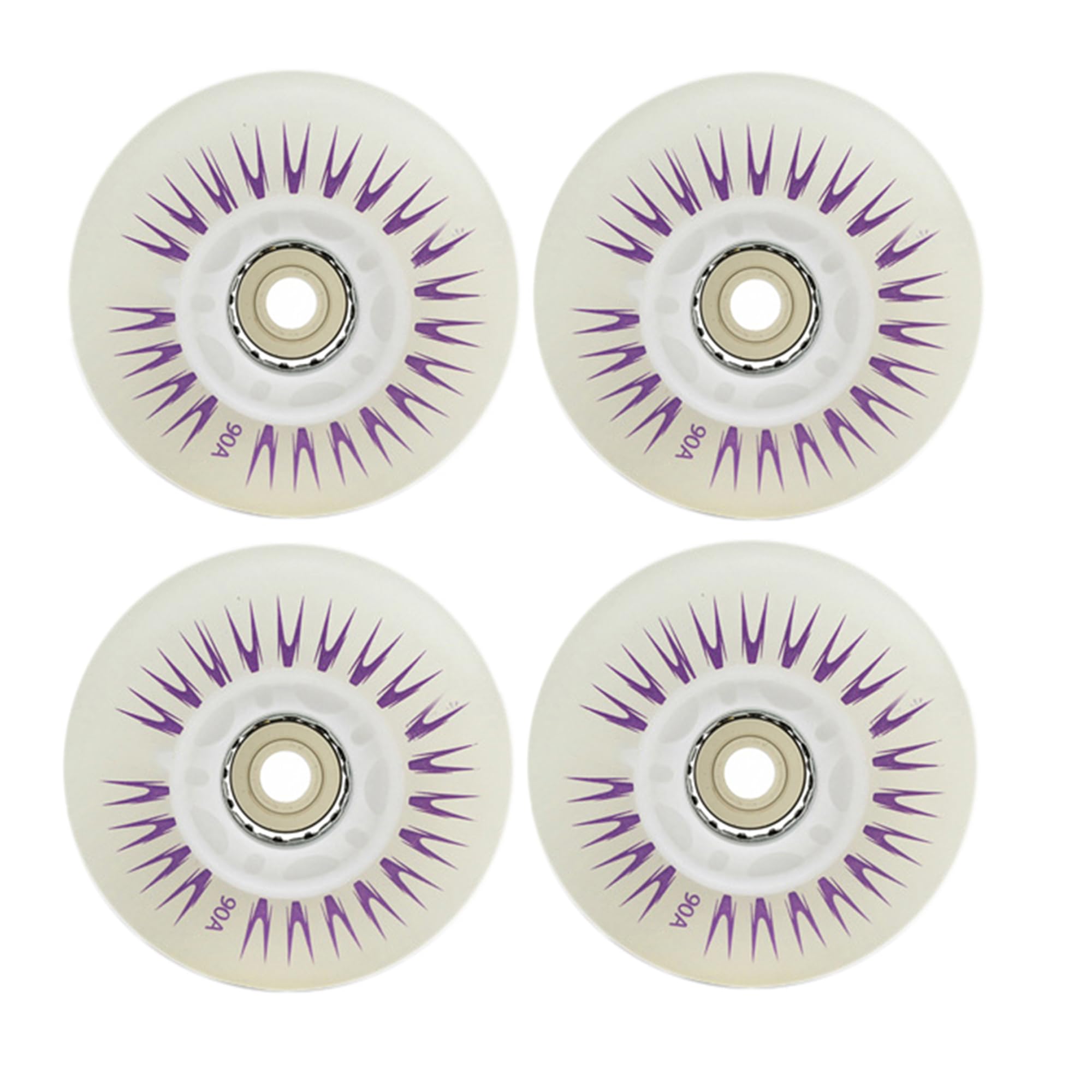 JCXYL EV 4 Packs Light Up Inline Skate Wheels, 60/62/ 64/68/ 70/72/ 76/80/ 90/ 110mm Luminous Flash Inline Roller Skate Replacement Wheel with Bearings,Colorful,70mm