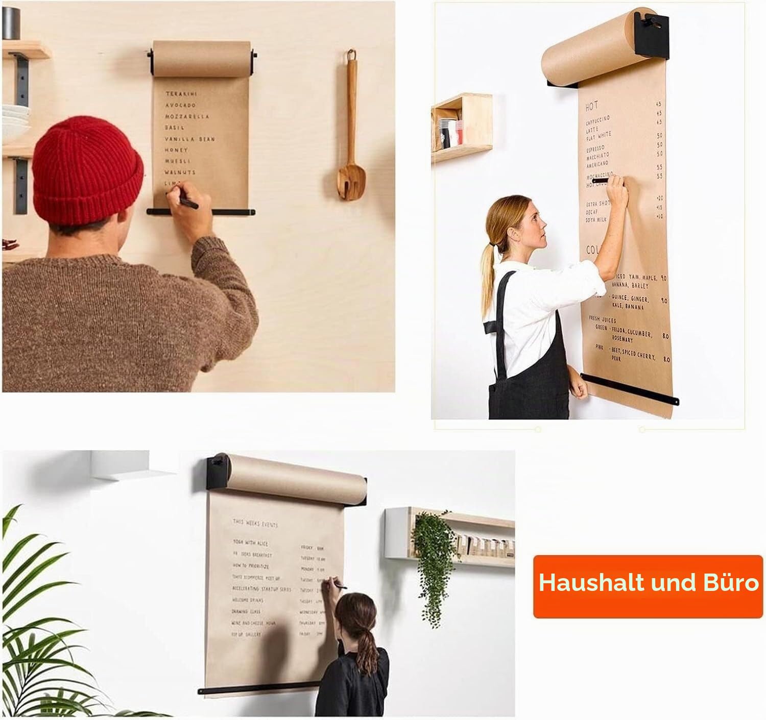 Vertikaler Kraftpapier-Rollenschneider-Spender, 12/24/36/48 Zoll breites Kraftpapierrollen-Set(24inch/60cm Wide)