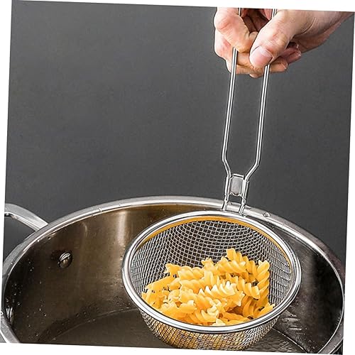 Miniatura 5 de Cuchara de cocina de acero inoxidable, tamiz de malla, colador de cocina versátil para enjuagar, colar y freír, diseño de acero inoxidable, estilo
