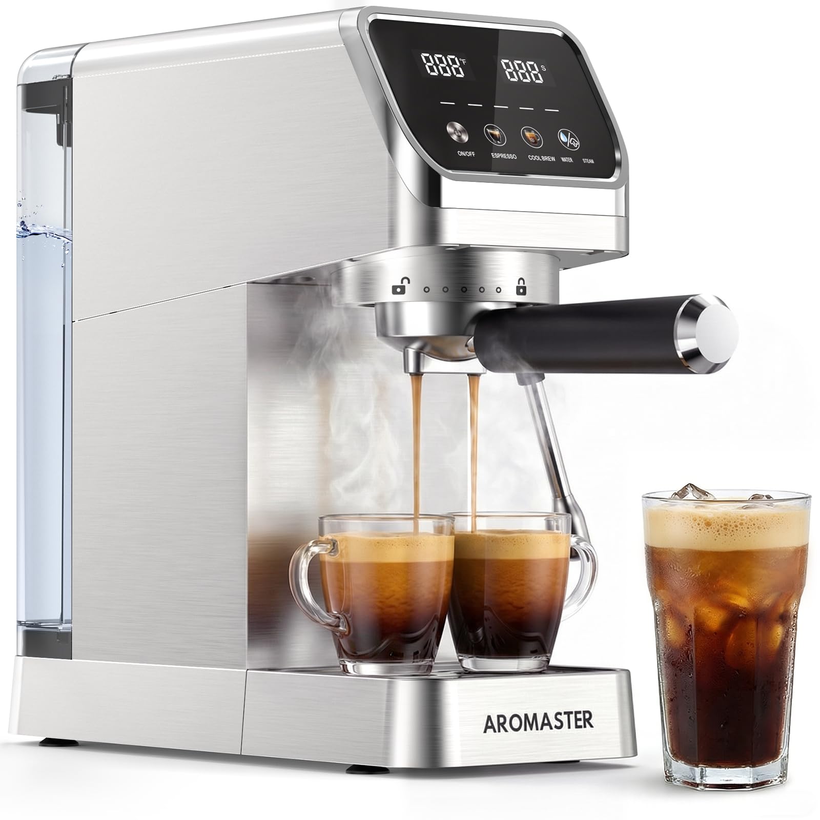 Aromaster Espresso Machine with Touchscreen, Fast Heat 1400W