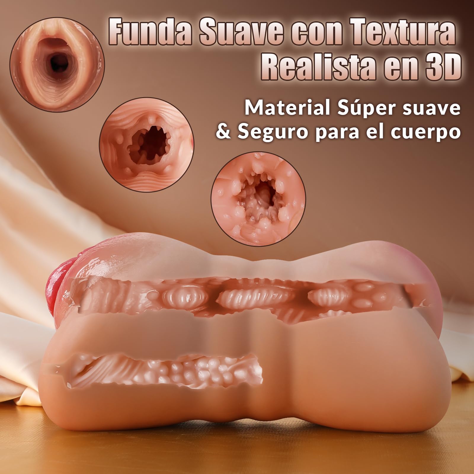 Masturbádores Masculino Real Juguetes Sexuales - Masturbador Masculino Juguete Sexuale para Hombre con con 3D Vagina y Anal, Juguetes Eróticos para Pareja Sexuales