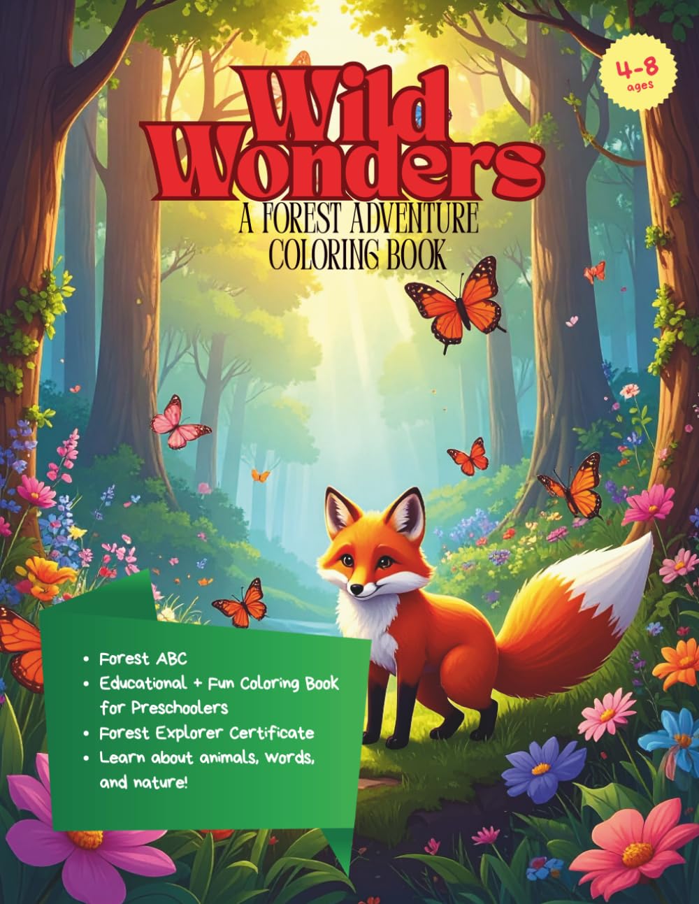 Wild Wonders: Forest ABC – Educational + Fun Coloring Book for Preschoolers