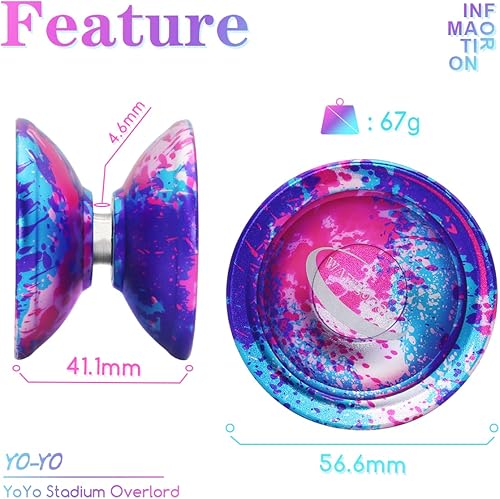 Miniatura 3 de WATIEOBOO Yoyo profesional que no responde Yoyo de metal de aluminio profesional con materiales aeroespaciales de alta precisión yoyo antisísmico y