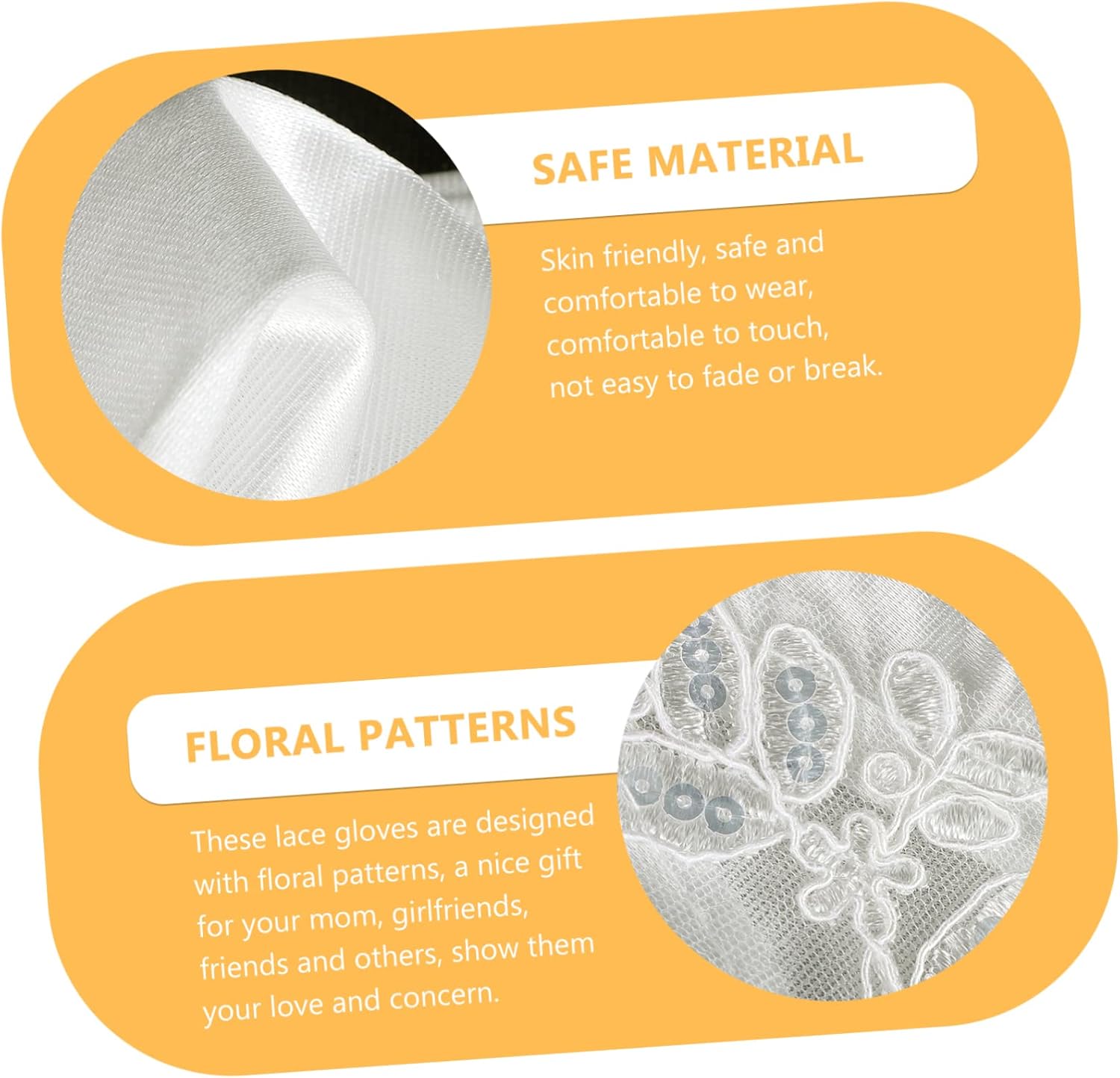 1pair Floral Lace Gloves for Wedding Prom Costume Events Elegant Mesh Accessories for Women for Tea Parties Stage