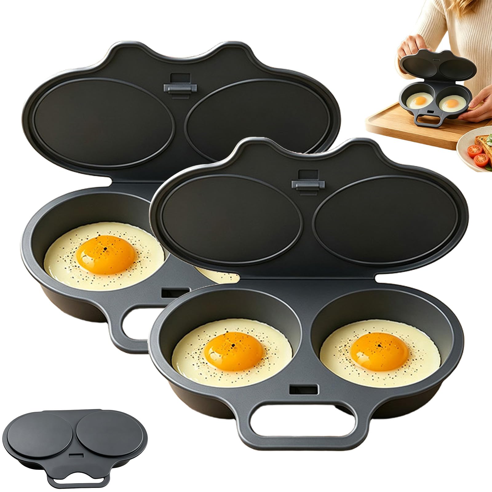 2PC Microwave Egg Poacher for Home Breakfast Practical Kitchen Gadgets — image 1