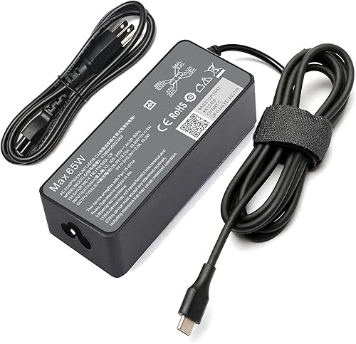 Cargador de portátil USB C tipo C de 65 W para Lenovo ThinkPad T480 T480s T580 T580s L13 E15 X13 Yoga Chromebook C330 S330 300e 100e 500e Yoga C930