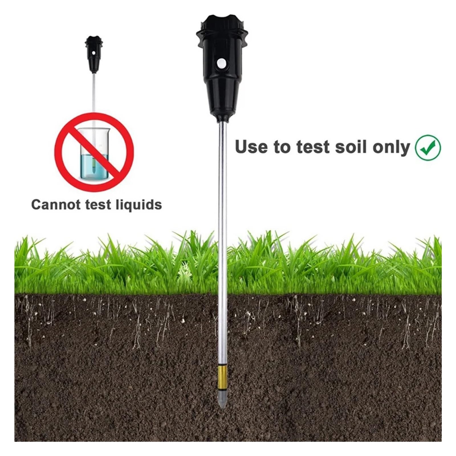Medidor De Humedad PH del Suelo Profundo, Higrómetro De Prueba Profesional For Plantas De Maceta Grandes, Jardinería Y Agricultura, Sonda Larga, 1 Unidad