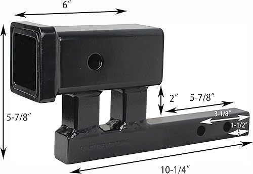 Miniatura 4 de MaxxHaul Adaptador de enganche de 1-14" a 2" con elevación de 4" y caída de 3-38"