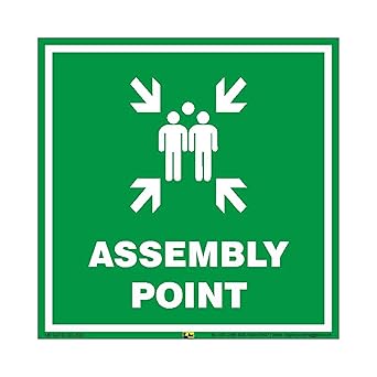 Mr. Safe - Assembly Point Sign Aluminium Composite Panel Board (8 Inch X 8 Inch)