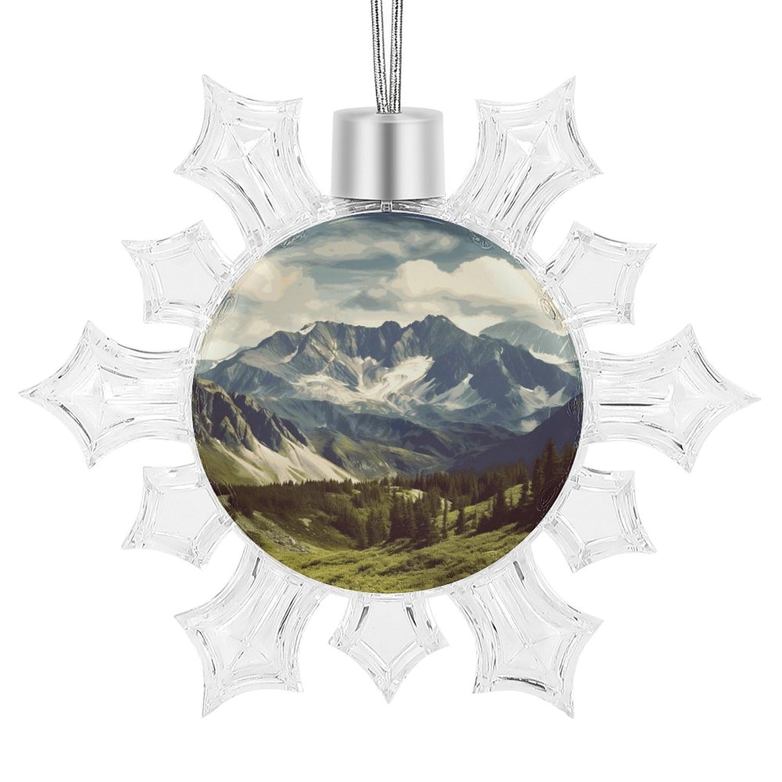 Pendentif flocon de neige de Noël déco montagne rustique chic pour sapin