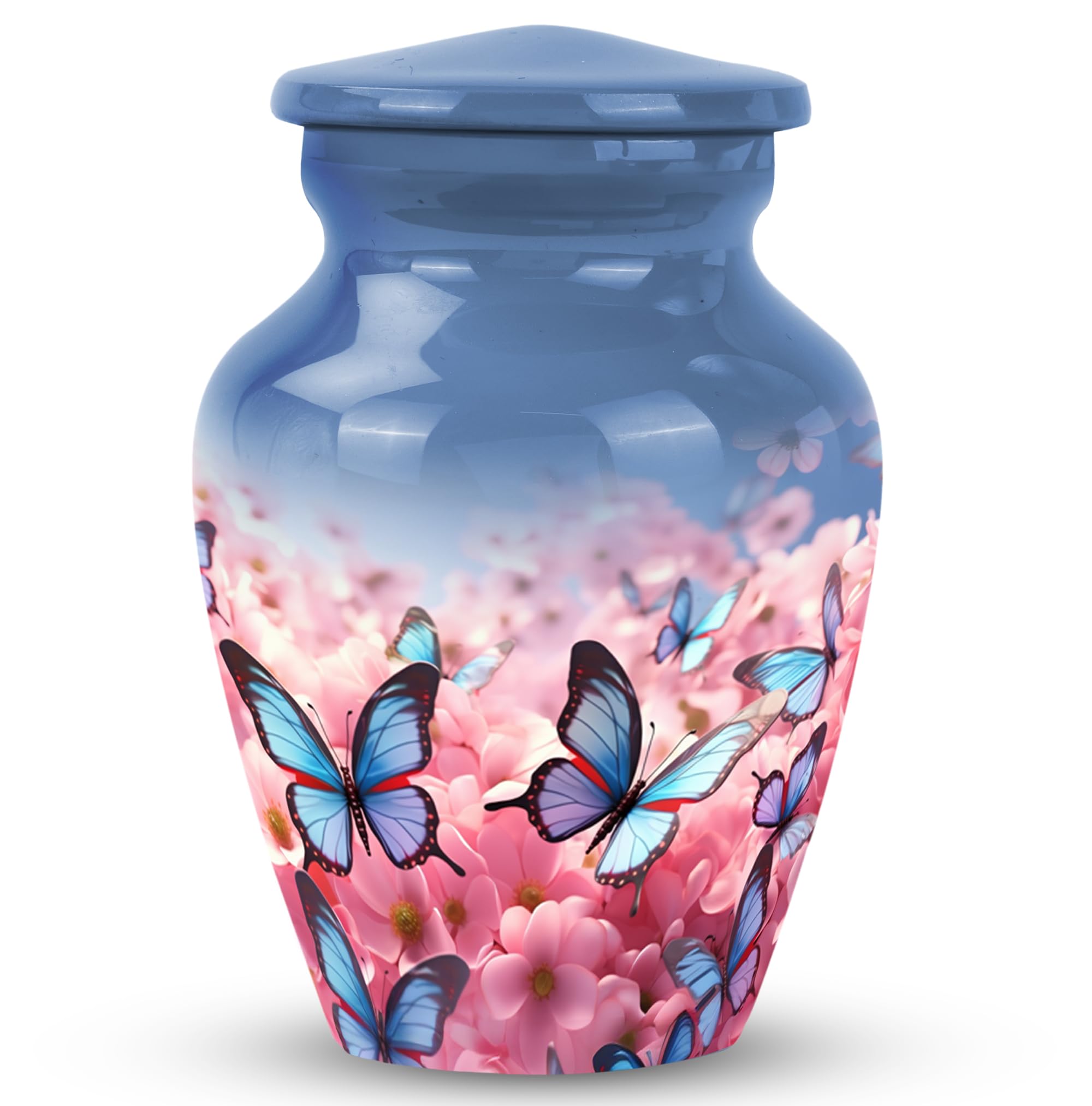 3-Inch Heart-Shaped Rose & Butterfly Cremation Urn – Keepsake Urn For Human Ashes, Adult Memorial, With Stand | Pack Of 1