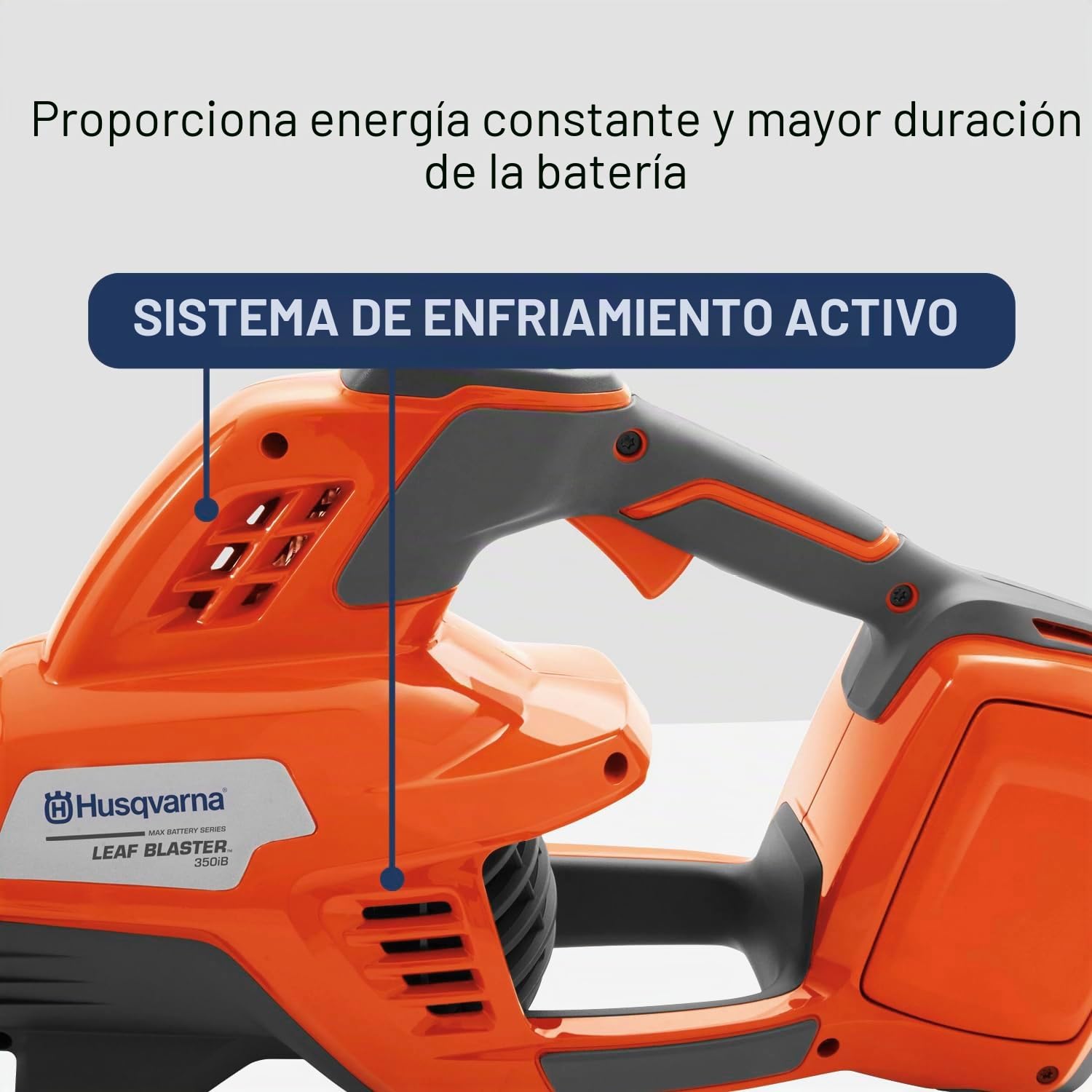 Husqvarna Leaf Blaster 350iB - Soplador de Hojas inalámbrico Alimentado por batería, soplador de Hojas de batería de 200 mph 800 CFM con Motor sin escobillas y Funcionamiento silencioso, Iones de
