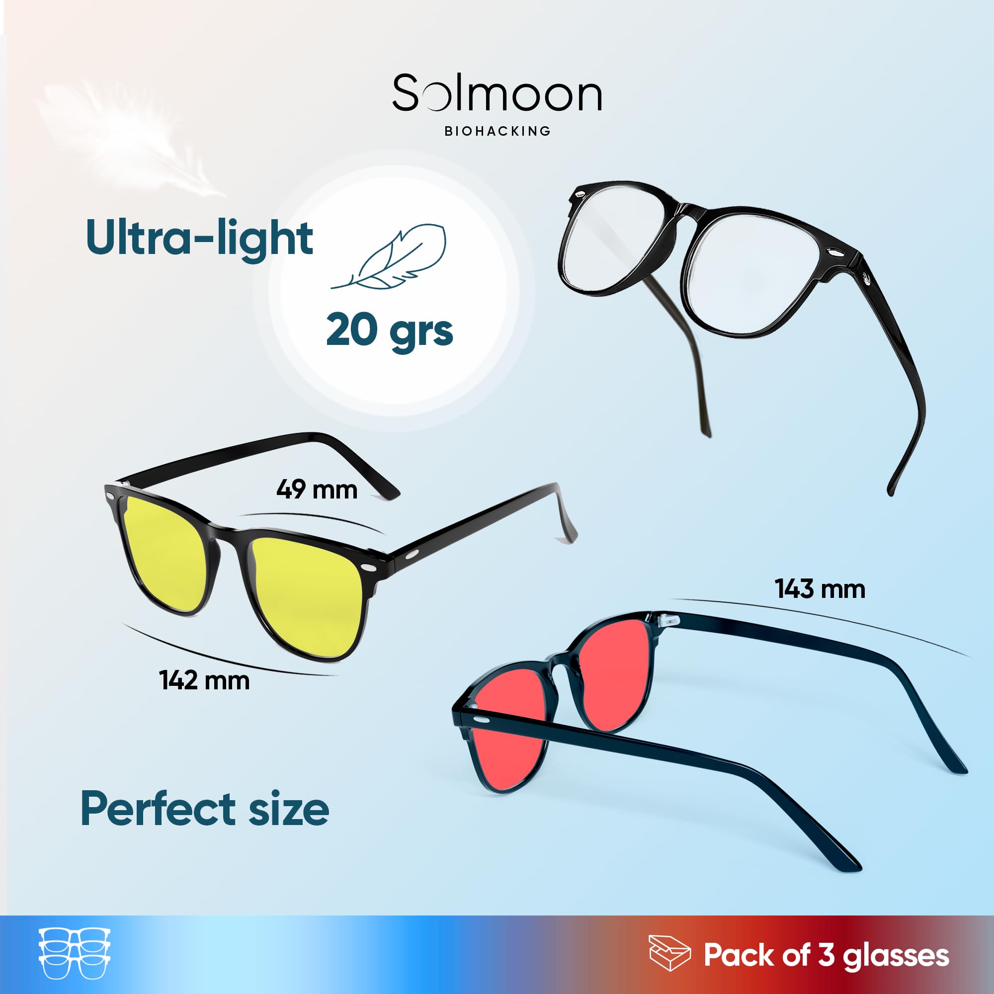 Gafas Luz Azul Hombre y Mujer Set 3 | Gafas Rojas Bloqueo Luz Azul | Blue Light Blocking Glasses | Lente Amarilla | Lentes Proteccion Rojas Filtro para Ordenador PC Tablet y TV gafaS anti luz AZUL