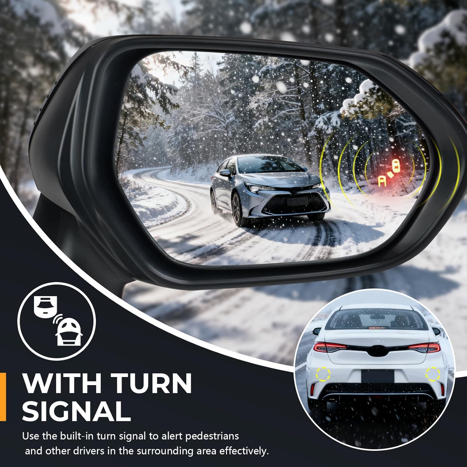 Passenger side rear View Mirror Assembly compatible with Toyota Corolla 2020-2025 left side Door Mirror replace 8794012G00 TO1320394 6 pins Power adjustable Heated Manual folding Heated