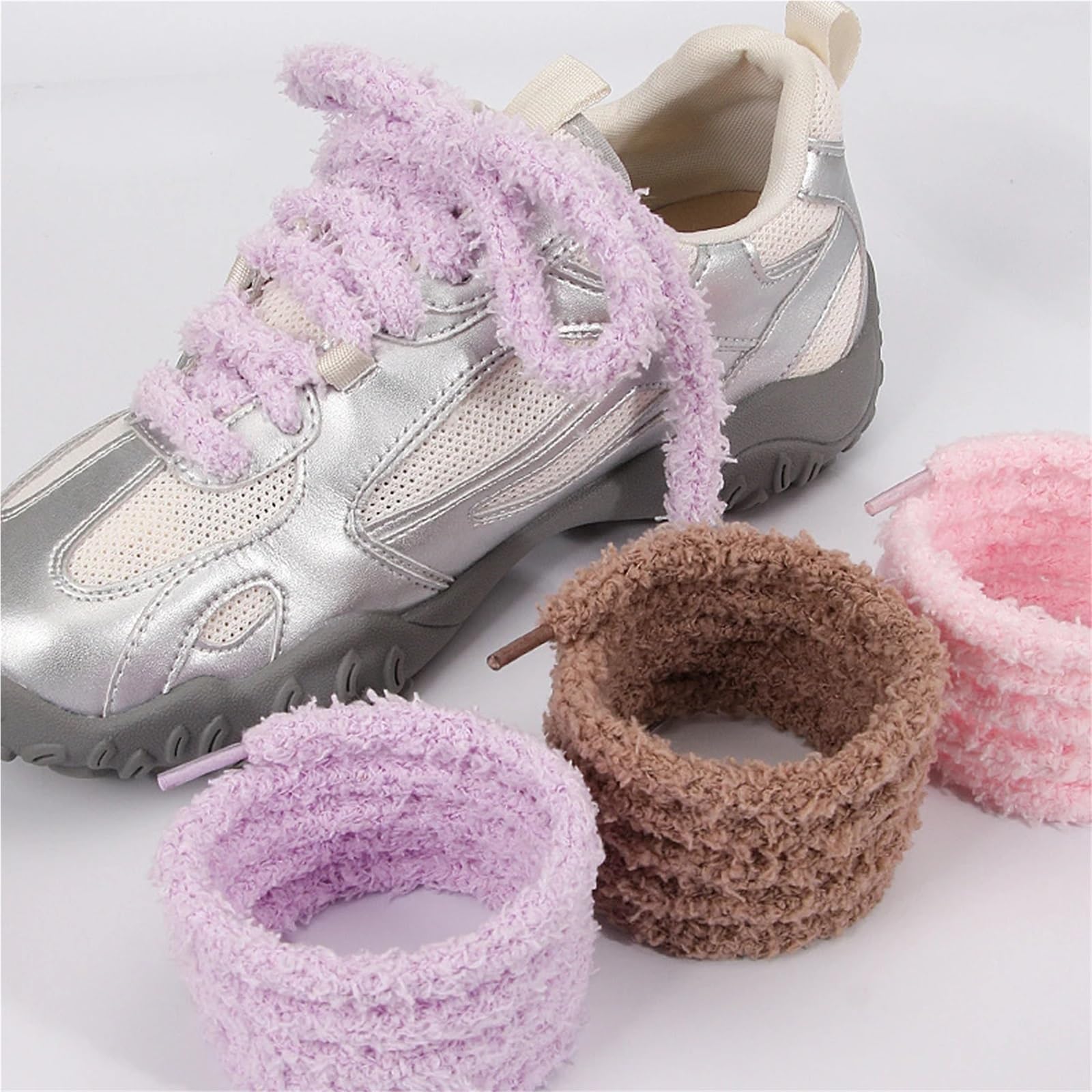 Cordones mullidos 10 Pares de Cordones mullidos de Invierno Cordones de Piel Redondos Gruesos for Botas de Nieve for Zapatos Casuales
