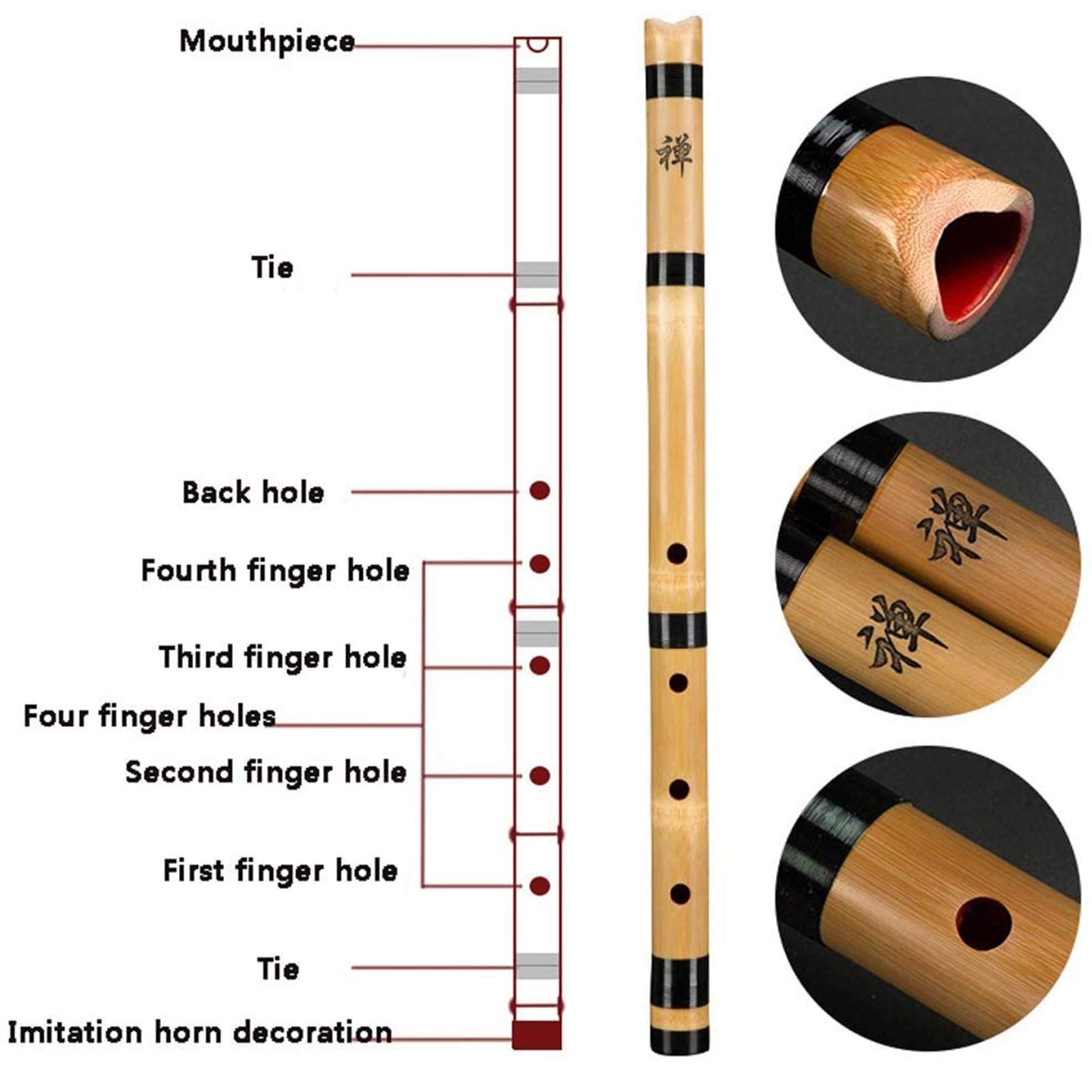 Flûte de Trou débutant, Japonais Shakuhachi Tang Professionnel Joue Huit Trous g clé fiche fiche Art Ancienne Arts d'art et féminin Instruments de Musique (Size : G)