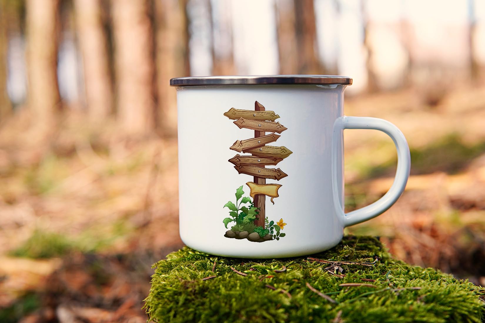 MAXIKIWI - Durable Enamel Coffee or Tea Camping Mug for Indoor Outdoor Use - Gardening Collection - 350ml - Image 2