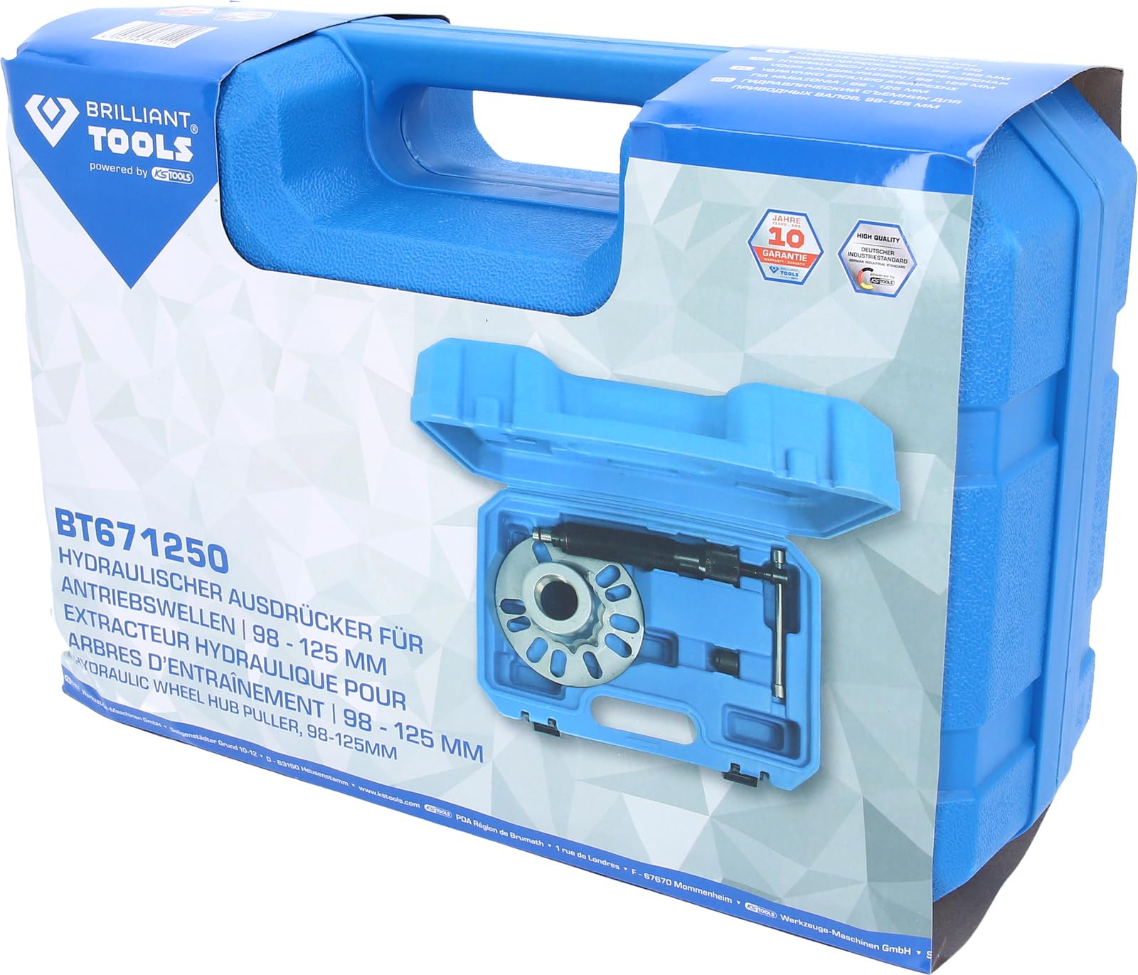 BRILLIANT TOOLS BT671250 Extracteur hydraulique pour moyeux, 98 mm - 12,5 cm [Powered by KS TOOLS]