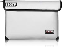 Vista 11 de Bolsa ignífuga con aislamiento térmico de 5200℉, caja ignífuga impermeable con cremallera, bolsa ignífuga para dinero en efectivo, bolsas ignífugas