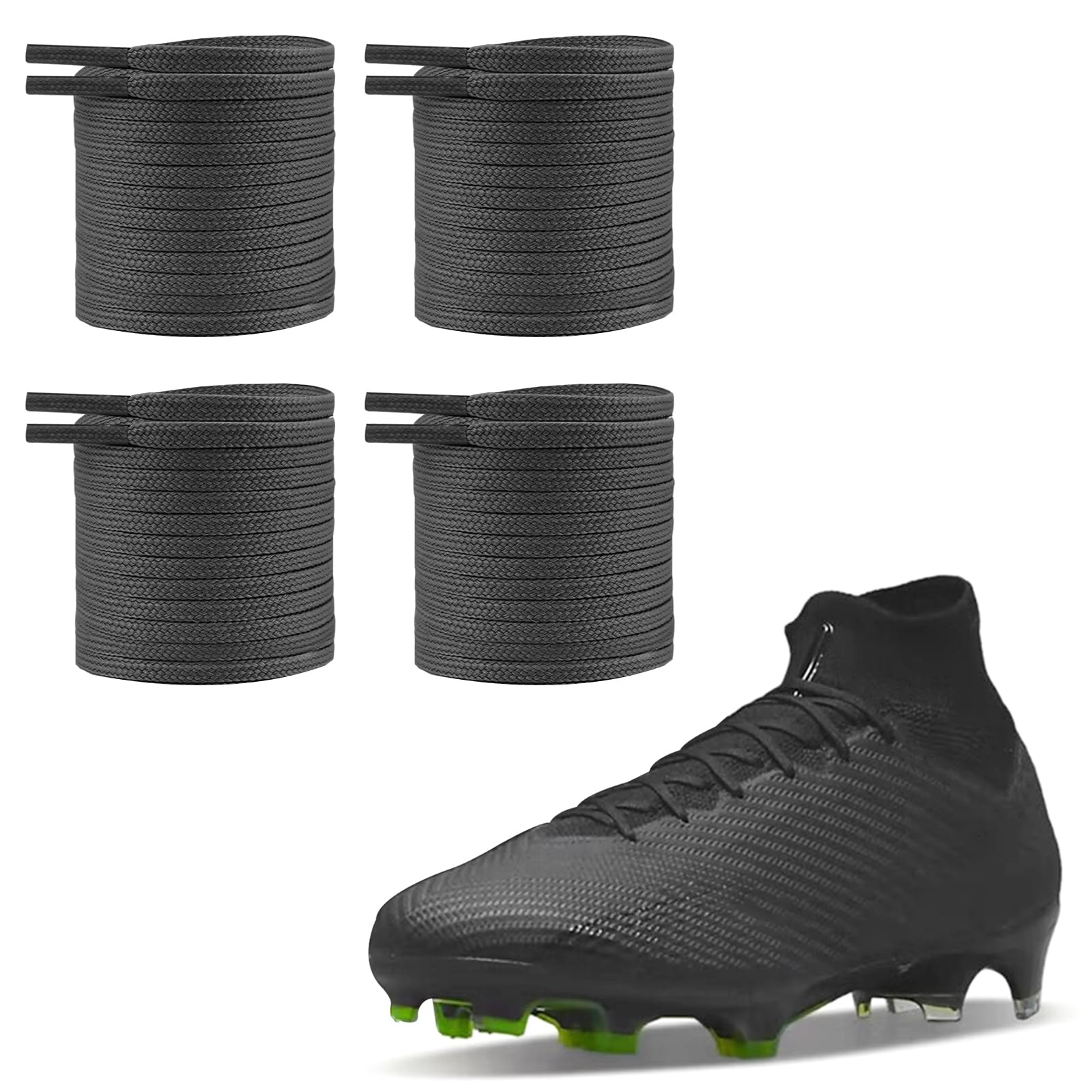 UamGlsob 2 Pairs Soccer Cleats Shoe Laces for Nike Mercurial Shoe, 5/32"(4mm) Thin Shoelaces Replacement for Football Sneaker