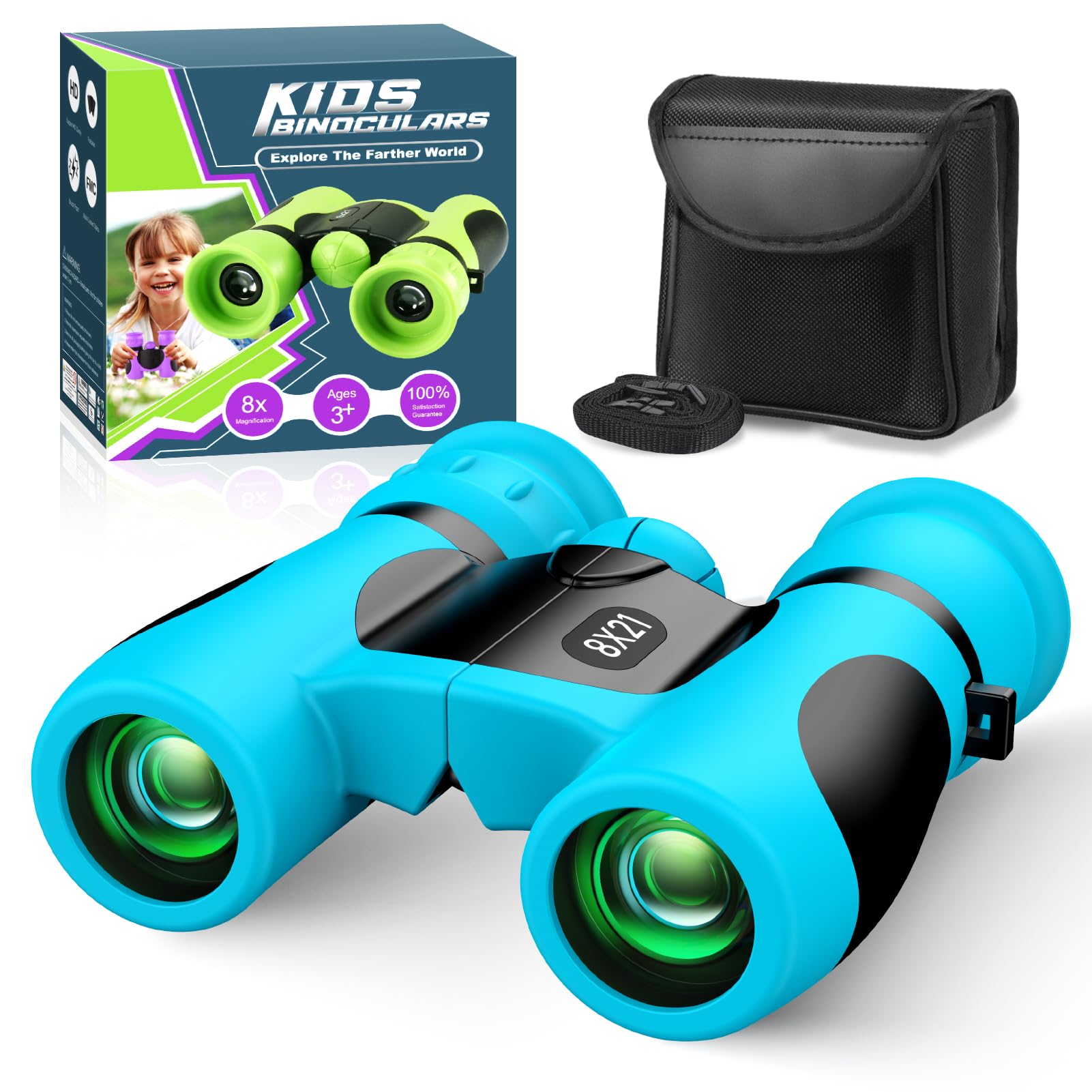 Upgrade Impermeabile Compatto Binocolo per Bambini - 8x21, All'aperto Idea Giocattoli Regalo