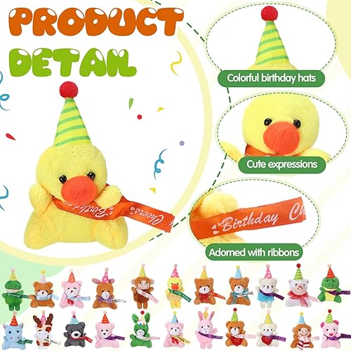 Miniatura 10 de Skylety Juego de 50 mini animales de peluche a granel, lindos animales de peluche, selva de safari, pequeños juguetes de peluche, llavero de peluche