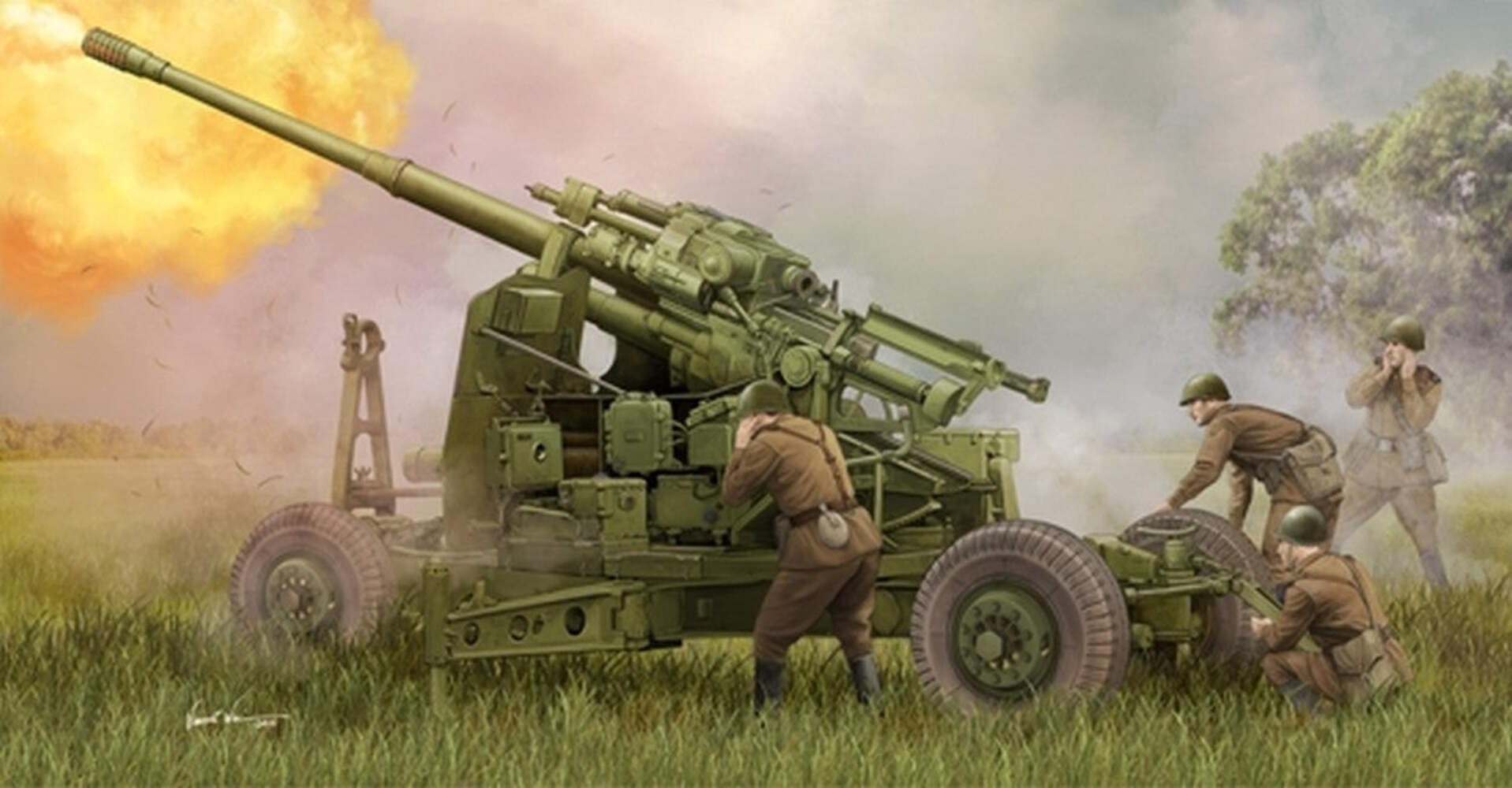 Trumpeter Kit da Montare in Scala Compatibile con Soviet 100 mm Air Defence Gun KS-19M2 Kit 1:35 TP2349
