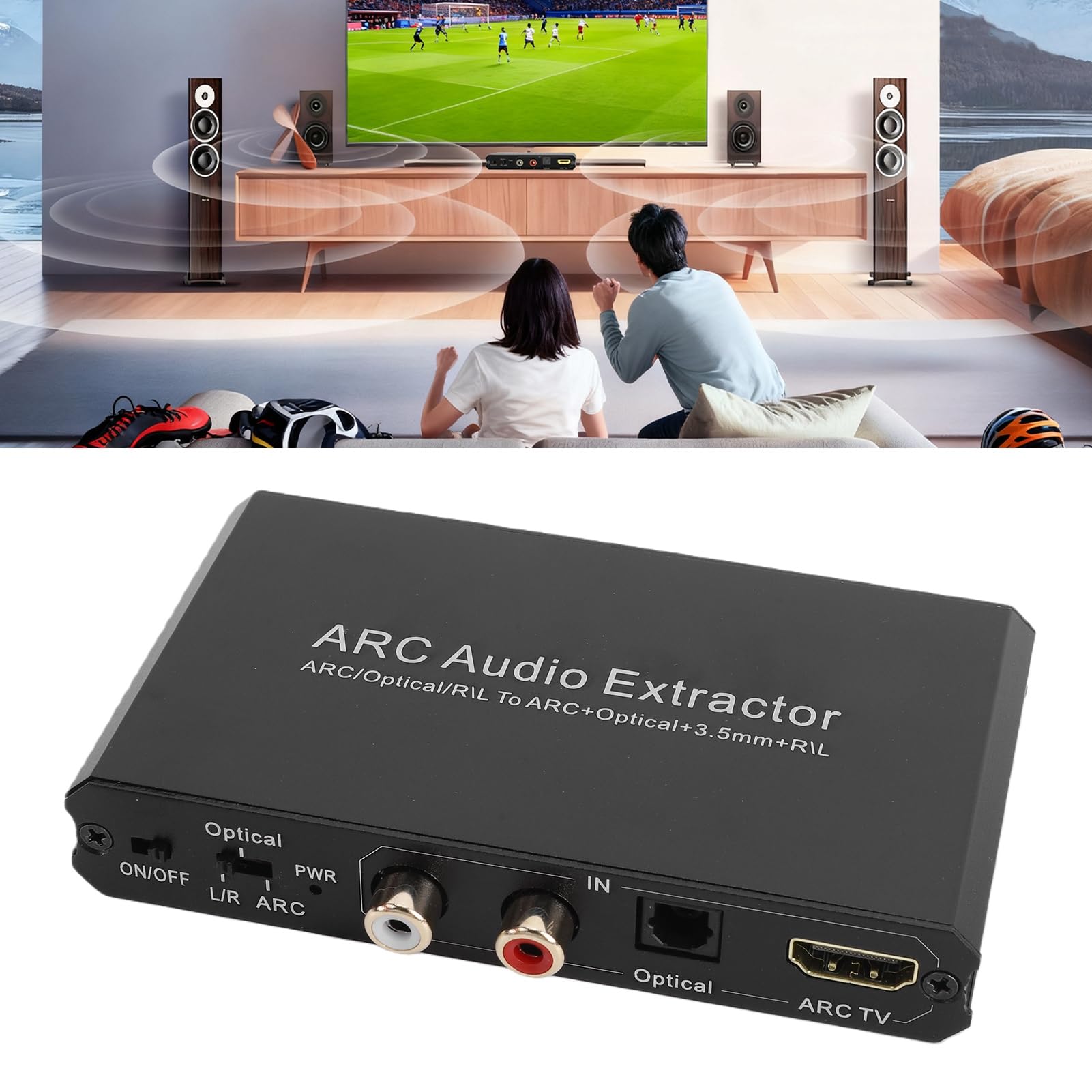 Generic ARC Sound Extractor Convertitore Digitale-analogico DAC Ad Alta Definizione da 24 Bit 192 KHz per Sistemi Home Theatre