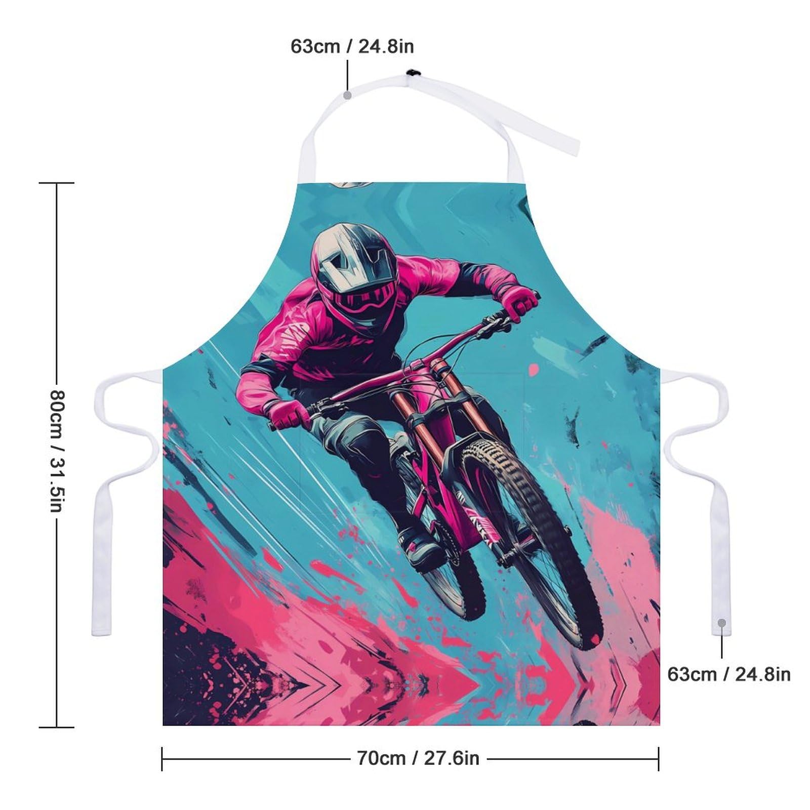 Mountain Bike Biker Racing Aprons Pockets Adjustable Bib for Home Kitchen Cooking Baking Gardening