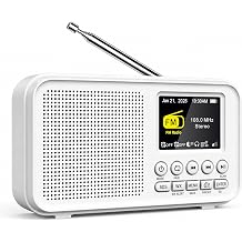 Eoxsmile Portable FM Radio with 40 Presets, Bluetooth & 3000mAh Battery