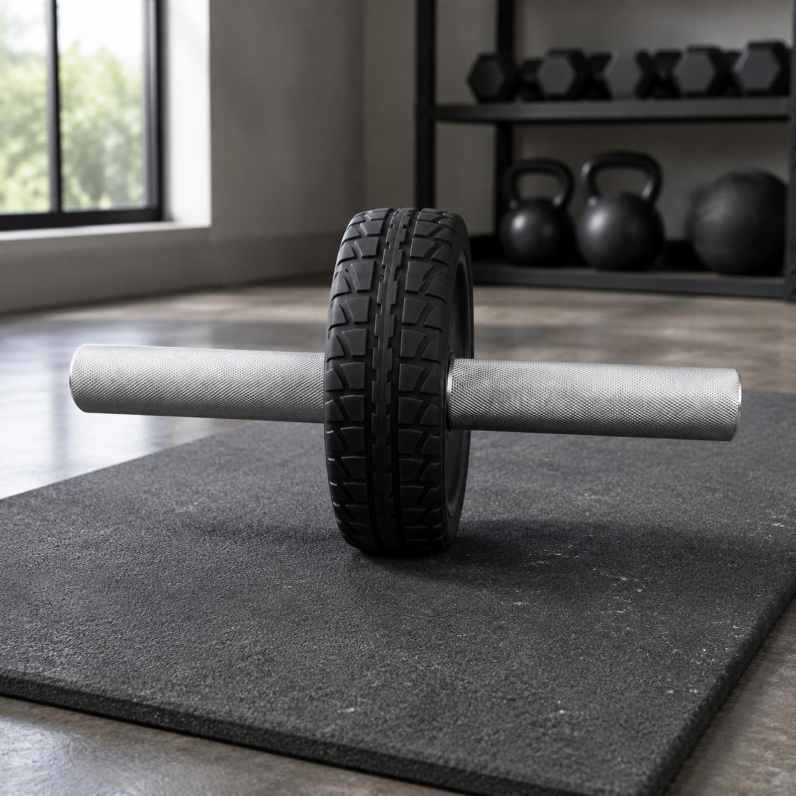 Fitness Wheel Alluminio Alta Resistenza Fitness Wheel Impugnatura Zigrinata Ruota Addominale Doppia per Palestra